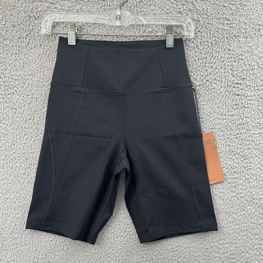 NWT Girlfriend Collective High Rise Bike Shorts 8" Black Athletic Women's Small